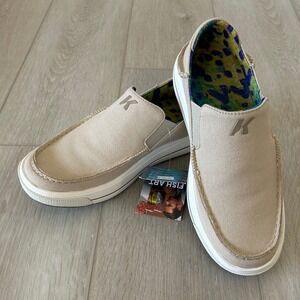 Korkers Derek DeYoung Fish Art Dorado Men Slip On Shoe Canvas Boat Deck Loafer 8